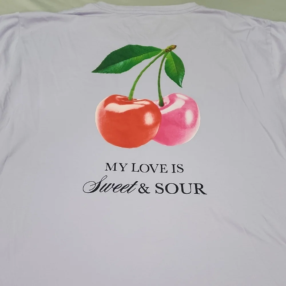 PINK Victoria's Secret Lavender Tee with Cherry Logo - Picture 3 of 3